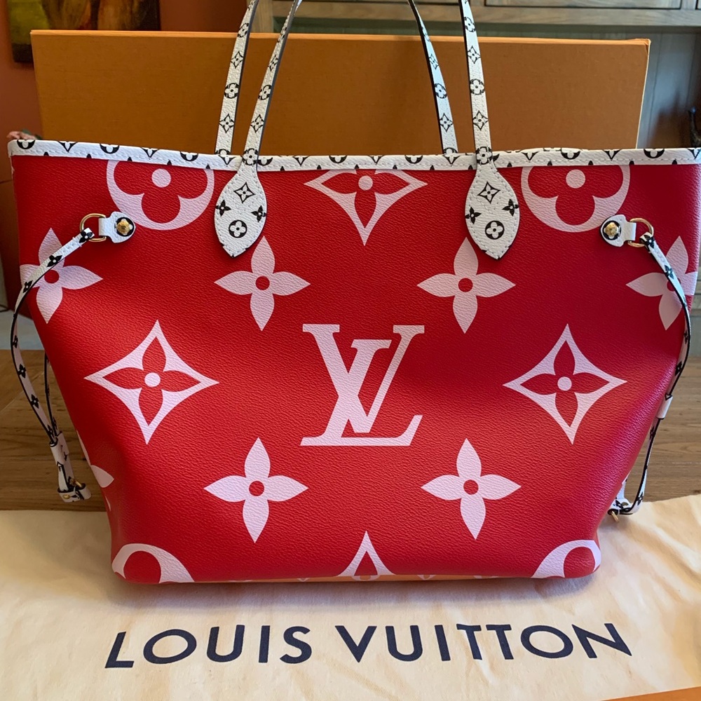 Louis Vuitton neverfull mm giant monogram rouge